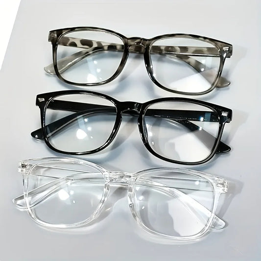 3 Pairs of Y2K Style Fashionable Transparent Lens Glasses Suitable for Daily Wear for Both Men and Women Badiee Stylez