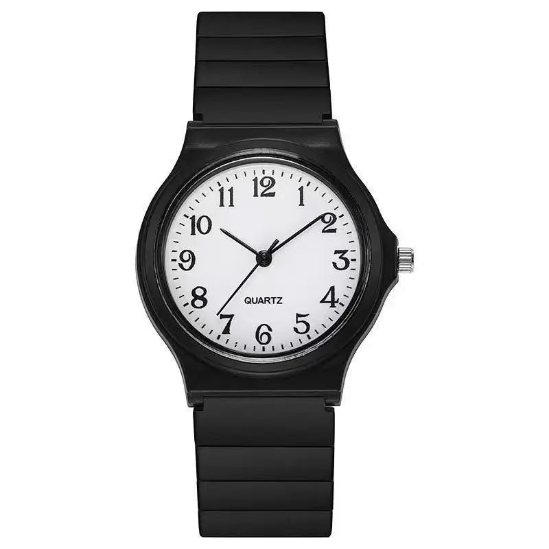 Casual Exam Watch Silicone Strap Simple Women Watch Student Ladies Quartz Wristwatch Waterproof Round Small Dial Clock for Girls