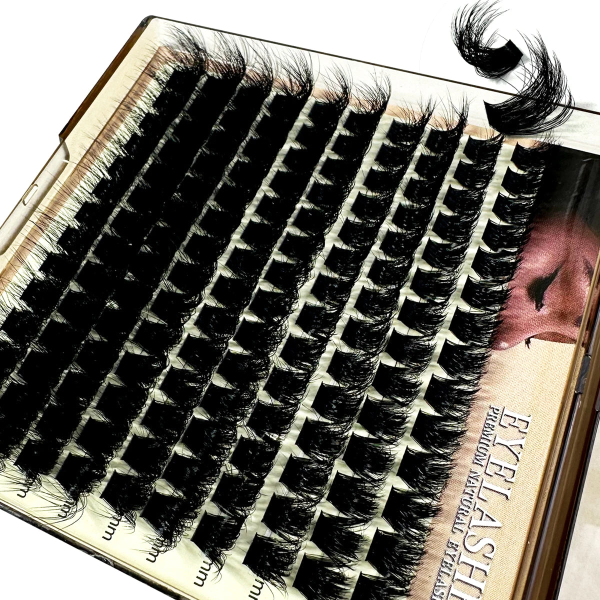 1boxes196/280 Cluster Lashes 5D Fluffy Thick Eyelash Extension D Volume Mixed 8-20MM Tray Faux Mink Lashes Lash Extension Makeup CS160D D 0.07mm|MIX|United States