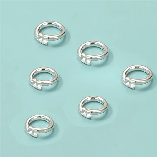 2pcs Authentic Real 925 Sterling Silver Open Jump Rings O Ring Connector for DIY Bracelet Necklace Earring Jewelry Craft Making