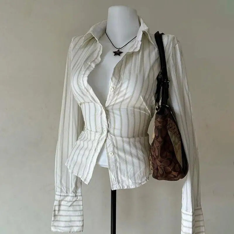 Zip Vintage Personality Tank Tops Woman's Clothing Summer Daily Stripes Camisole Y2K Popular Sexy Singlet Female Sleeveless Vest White