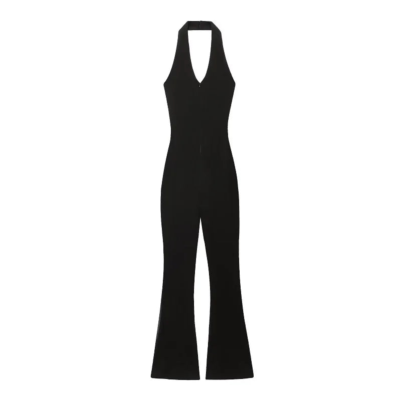 MUJER 2025 Long Jumpsuit Woman Flared Fitness Jumpsuits for Women Black Summer Woman Jumpsuit Sexy Sleeveless Backless Overalls Badiee Stylez
