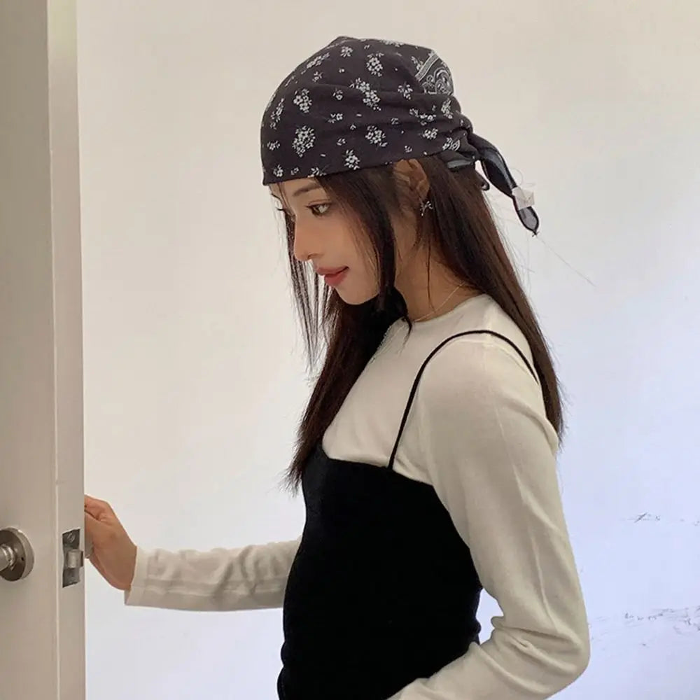 Fashion 58x58cm Hair Scarf Soft Breathable Headband Vintage All-match Silk Scarf
