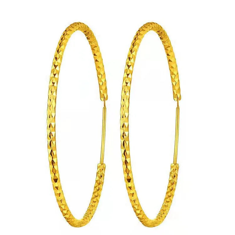 Senlissi - New Fashion 18k Gold Plated 925 Sterling Silver Women's Hoop Earrings 2.0mm Fashion Earring Rose Gold Cерьги Kольца 0
