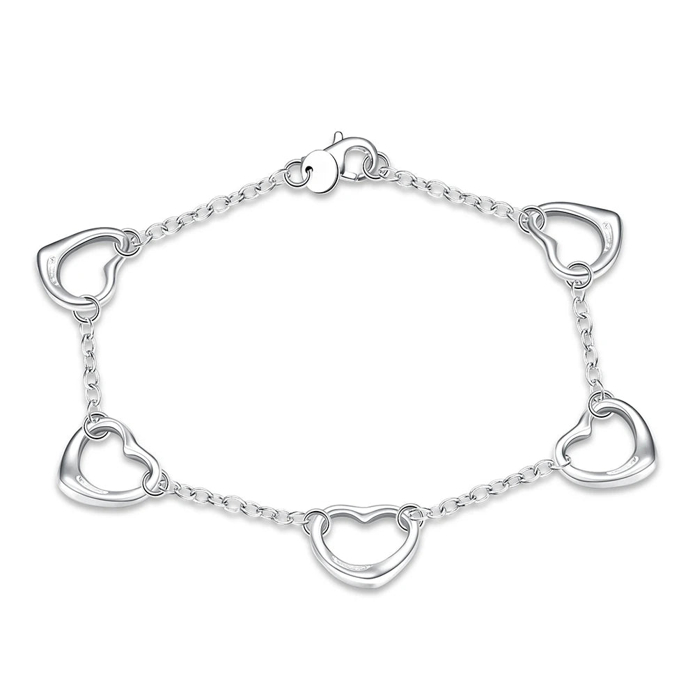 New High quality 925 Sterling Silver 4MM Women Men chain Male Twisted Rope Bracelets Fashion Silver Jewelry H213