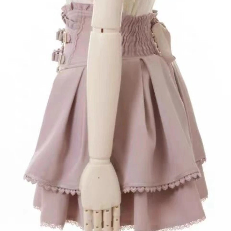 Y2k Skirts for Women High Waist A-line Jupe Fashion Japanese Summer Cute Saia 2025 Faldas Mujer De Moda Bow Sweet Mini Skirt