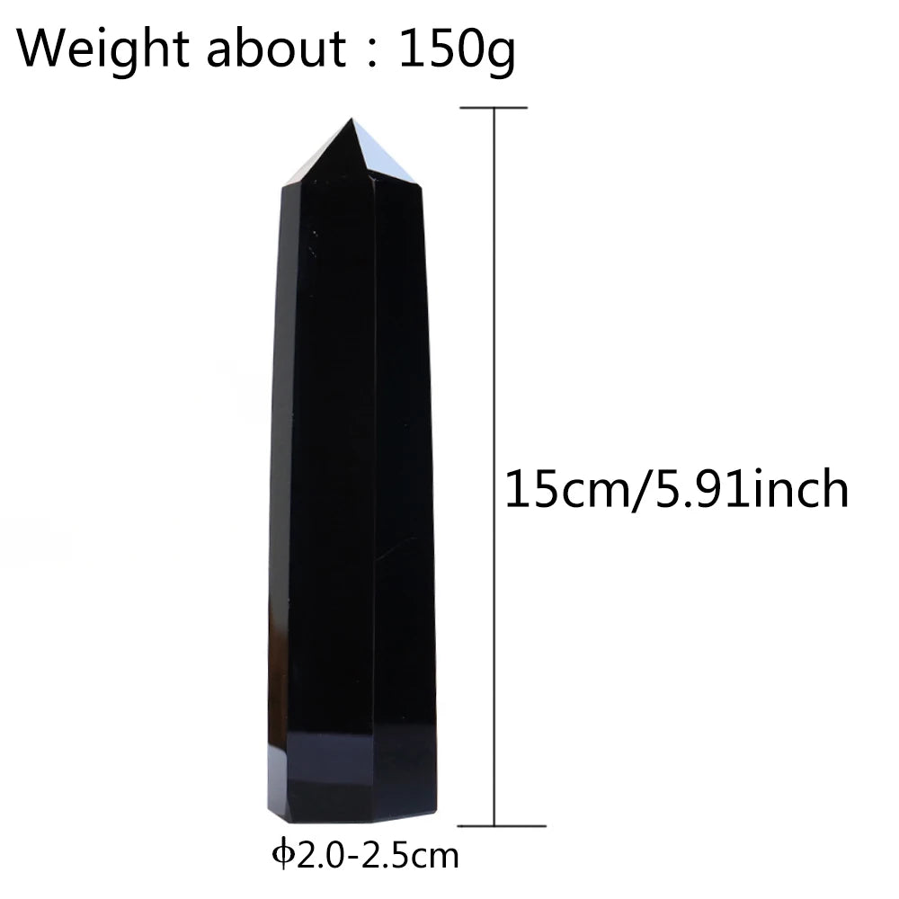 15cm Natural Amethyst Single Pointed Hexagonal Prism Crystal Wand Big Size Lapis Lazuili Tower Home Decoration Labradorite Craft
