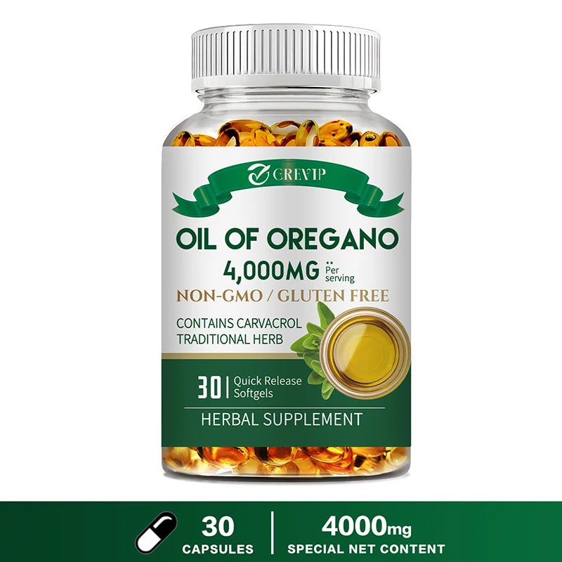 Oil of Oregano - for Digestion, Heart Health, Detoxification and Immune Support 30 Capsules