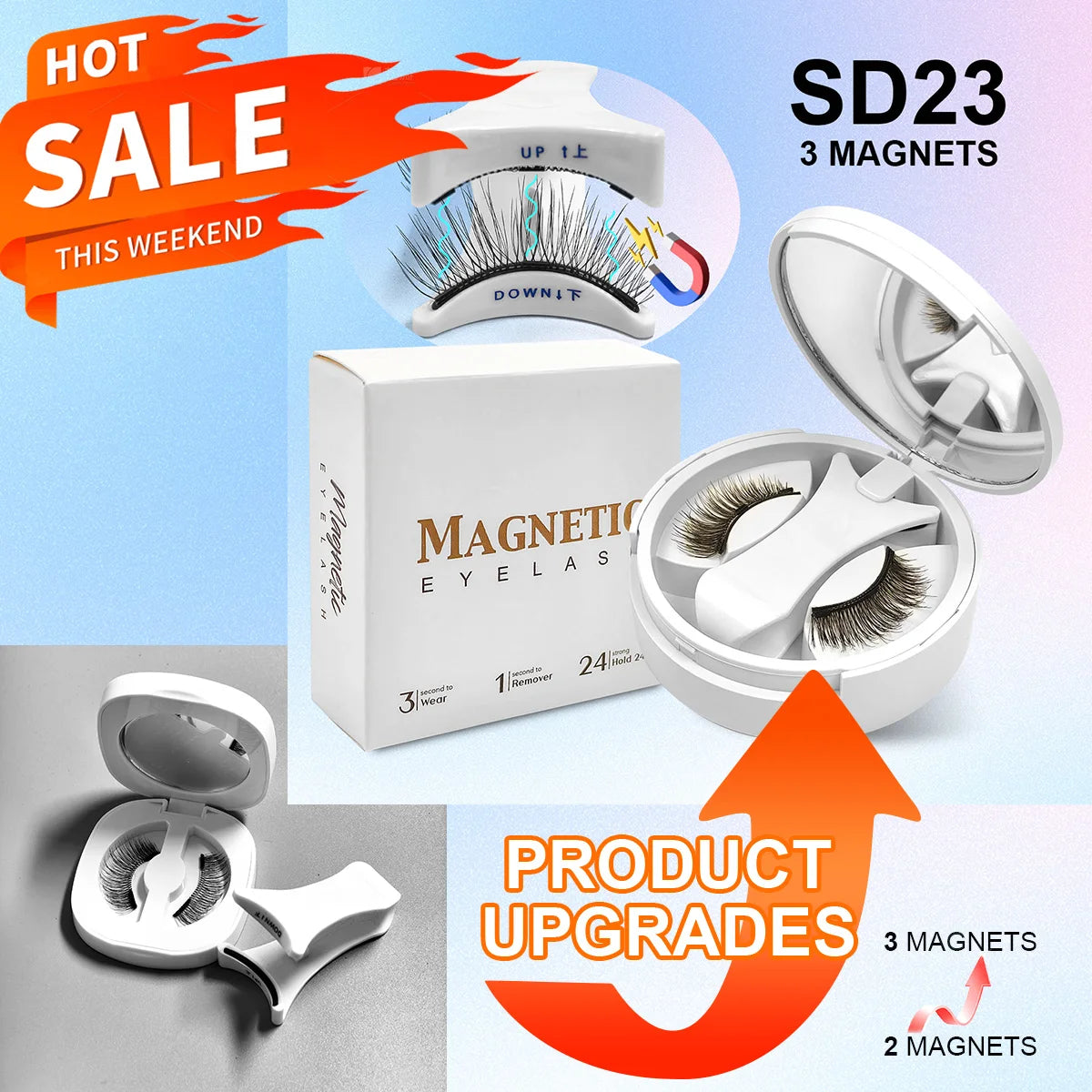 Yiernuo Magnetic false eyelashes integrated box new glue-free false eyelashes kit NEW SD23 CHINA