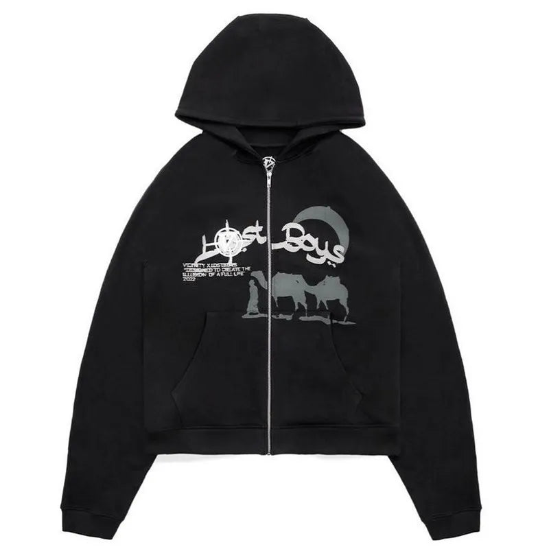 Y2K Rhinestone Cobweb Zip Up Oversized Sweatshirt 2022 Autumn Goth Hoodie Men Women Grunge Hooded Jacket Streetwear Y2K Clothing nz643