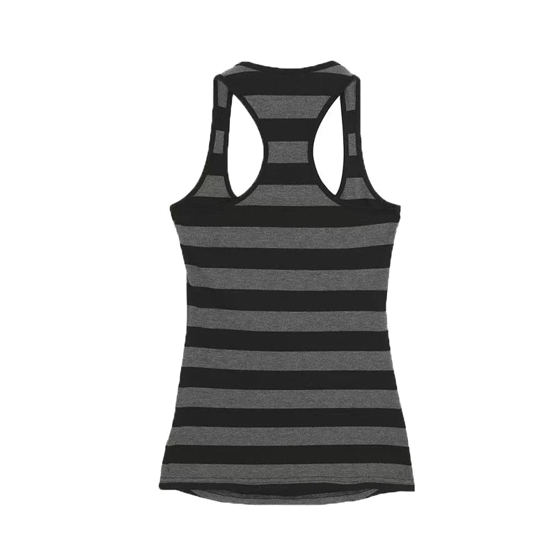 2025 New Striped Tank Tops Women Summer Tight Sexy Camisole Sleeveless Top Casual Y2K Clothing for Women Basic Black