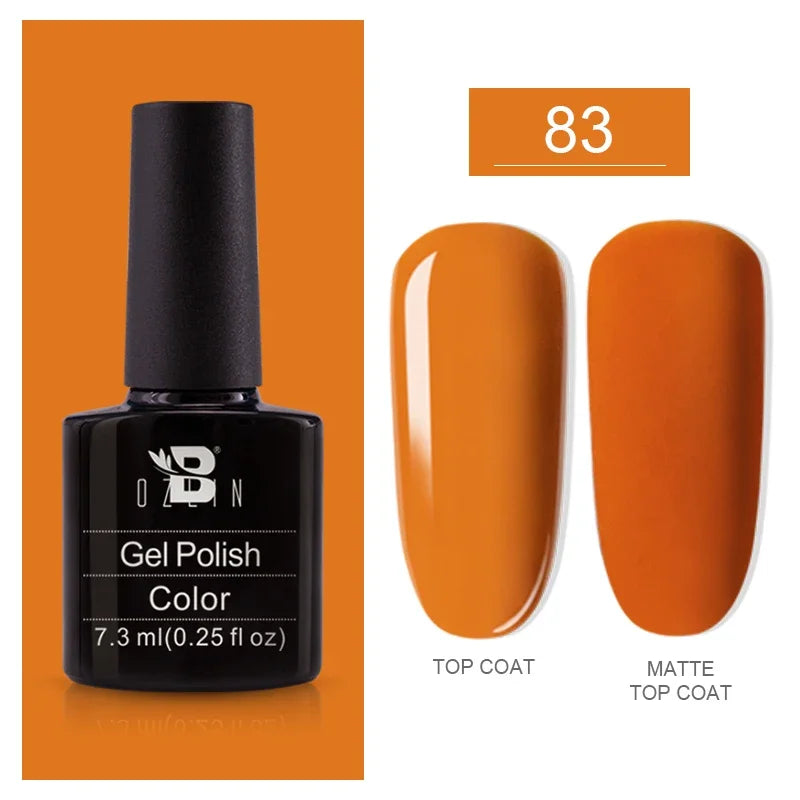 AWStorG15ml 2 IN 1 Crystal Top Coat Transparent Soak Off UV LED Nails Art Manicure Gel Nail Polish Varnishes Primer Function Gel 7.3ml color gel 83