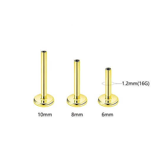 Moon Flat Back Earrings Star Labret Piercing Tragus Heart Internal Thread Cartilage Helix 100% 316L Stainless steel Body Jewelry Badiee Stylez