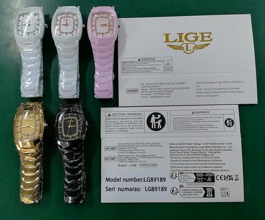 LIGE New Ladies Waterproof Watch Luxury Ceramic Braceletz Women Watches Creative Fashion Original Elegant Quartz Wristwatch Gift