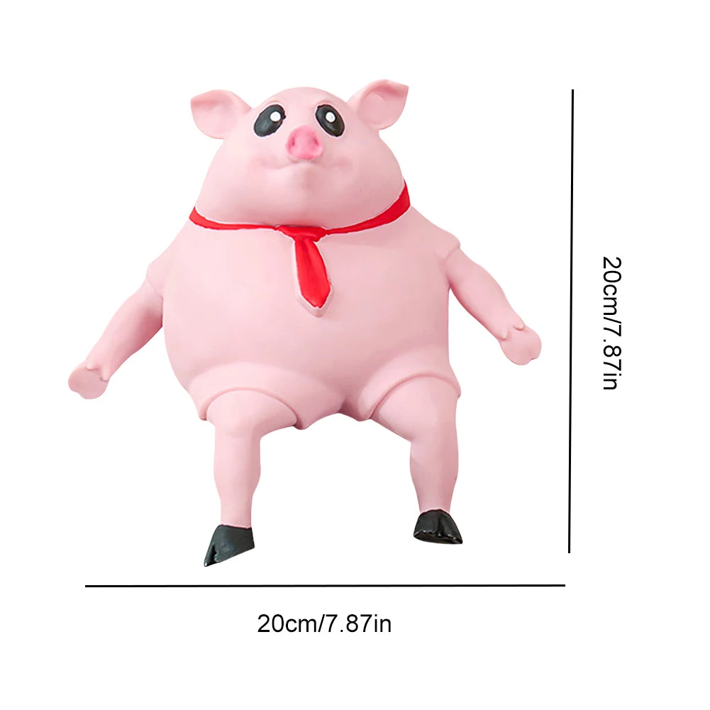 Cartoon Toy Pig Stretch Creative Sensory Toy Rebound Pig Stress Relief Toy Funny Squeeze Soft Pig Toy for Girls Boys L
