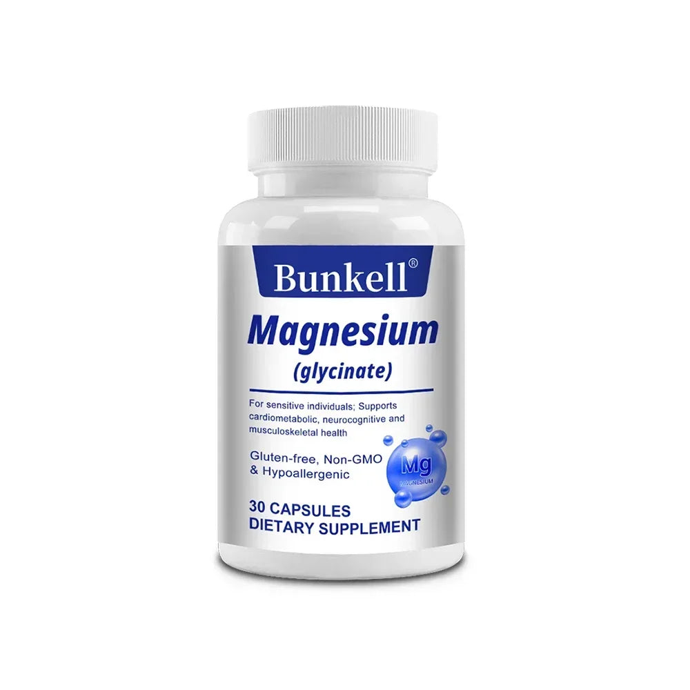 Magnesium Glycinate Supplement - For Muscle, Joint, Nerve Sleep Quality, Anxiety Stress Mood Health,Non-GMO 30 count-1 bottle