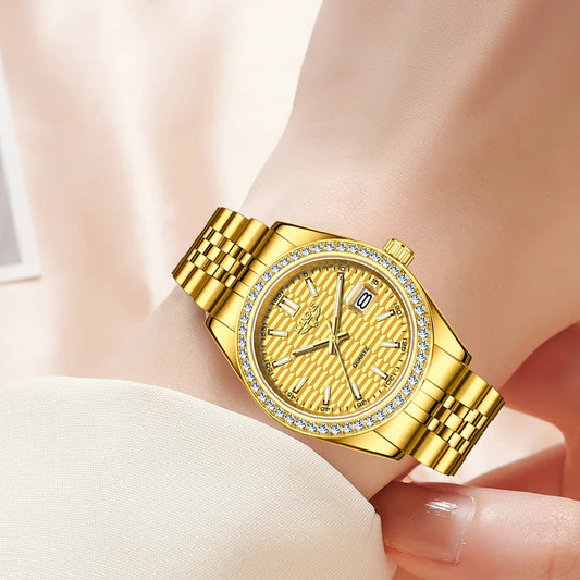 LIGE 2025 NEW Women's Watch Luxury Fashion quartz wristwatch ladies Stainless Steel Waterproof Calendar Watch for Women reloj