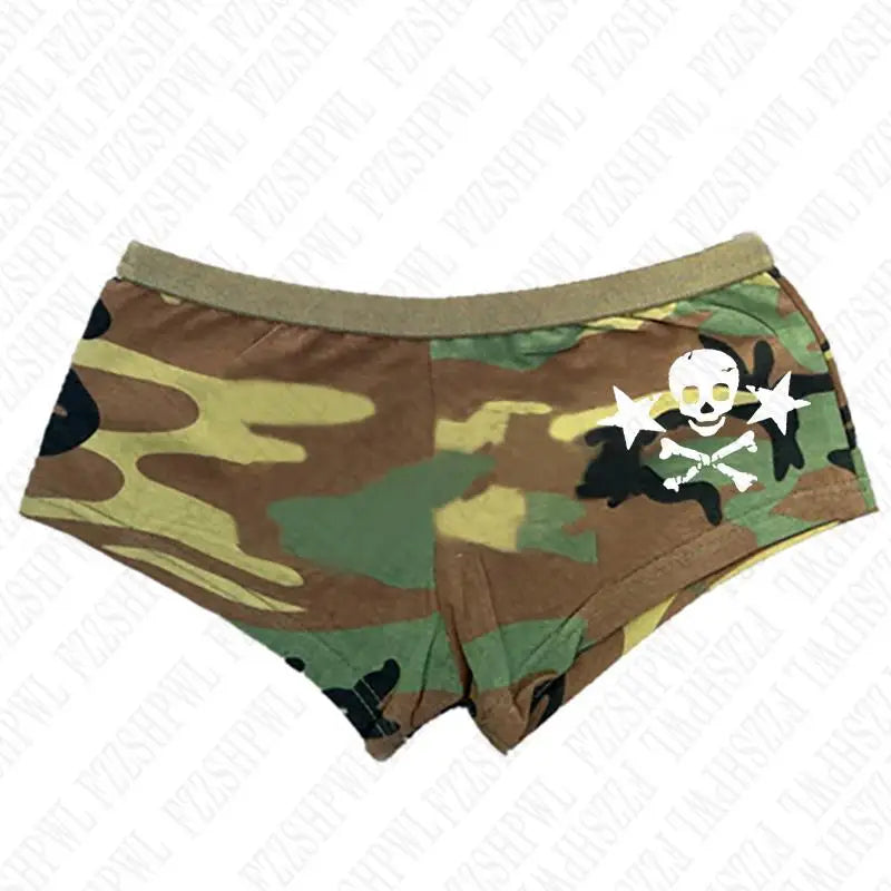 Y2k Shorts Skull Print Streetwear Gothic Graphic Camis Summer Vintage Hip Hop Sleeveless EGirl Dark Punk Sexy Harajuku Crop Top Lv
