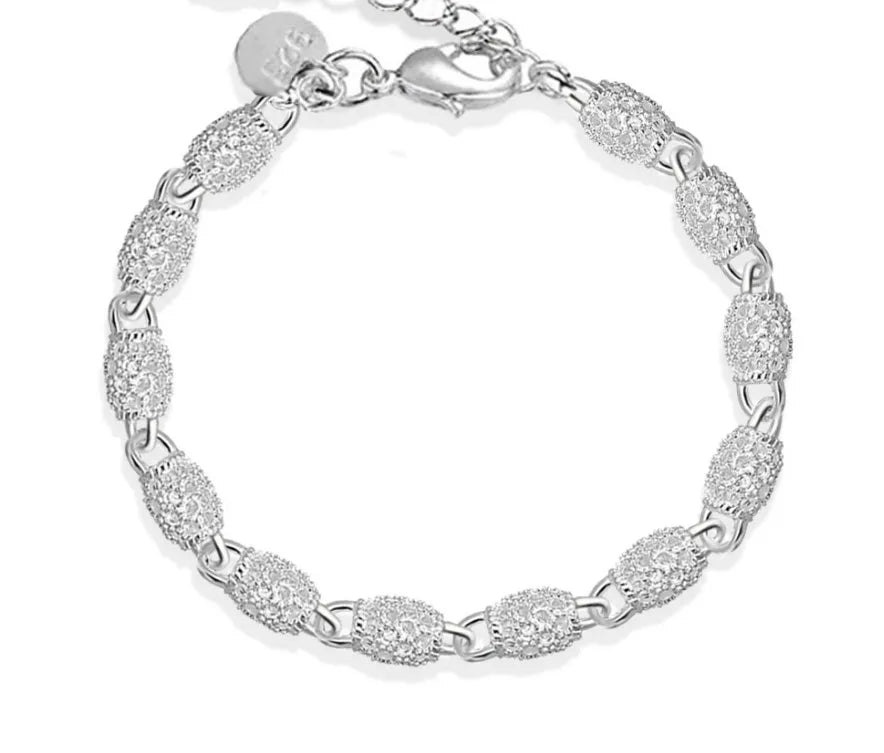 New High quality 925 Sterling Silver 4MM Women Men chain Male Twisted Rope Bracelets Fashion Silver Jewelry DMSZ