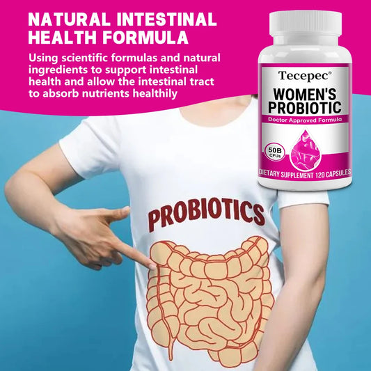 Women's Probiotic 50 Billion CFU, Cranberry Extract, Supports Digestion and Vaginal Health, Urinary Health, 120 Capsules