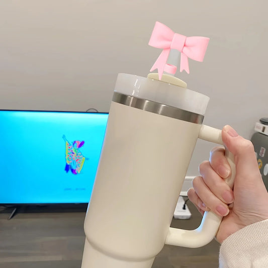 9pcs Accessories for Stanley 40oz Tumbler Cup Spill Proof Stopper 10mm Straw Cover Cap Silicone Boot Charm Chain Straw and Brush Badiee Stylez