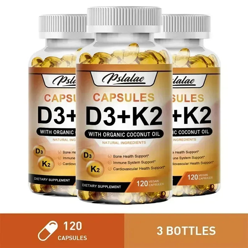 Vitamin D3 + K2 Supplement - Support Teeth, Bone, Heart Health & Joint Health 120 Capsule-3bottles