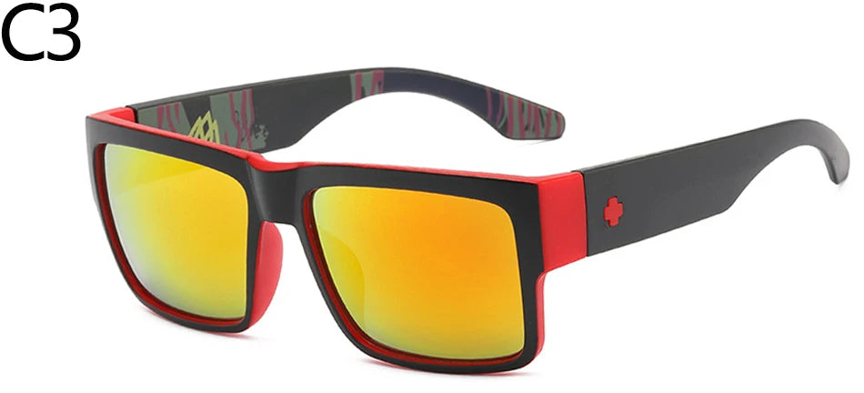 Oversized Sunglasses Men Square Driving Sun Glasses for Men 2183 Camping Hiking Fishing Shades Classic Eyewear Male UV400 C3 Without Packing