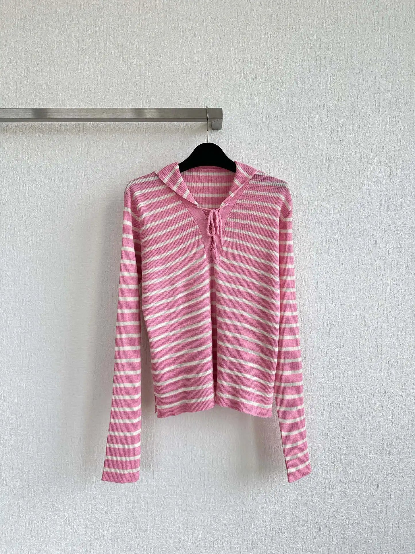2025 new striped sweater for women Pink