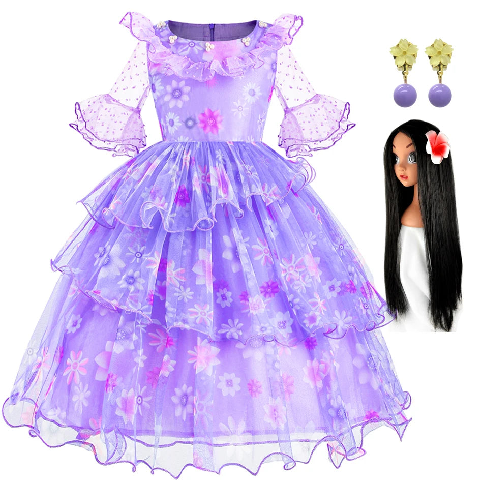 Encanto Princess Costume Isabella Dress Suit Charm for Girls Cosplay Isabela Carnival Christmas Birthday Party Mirabel Clothes Charm Isabella 10
