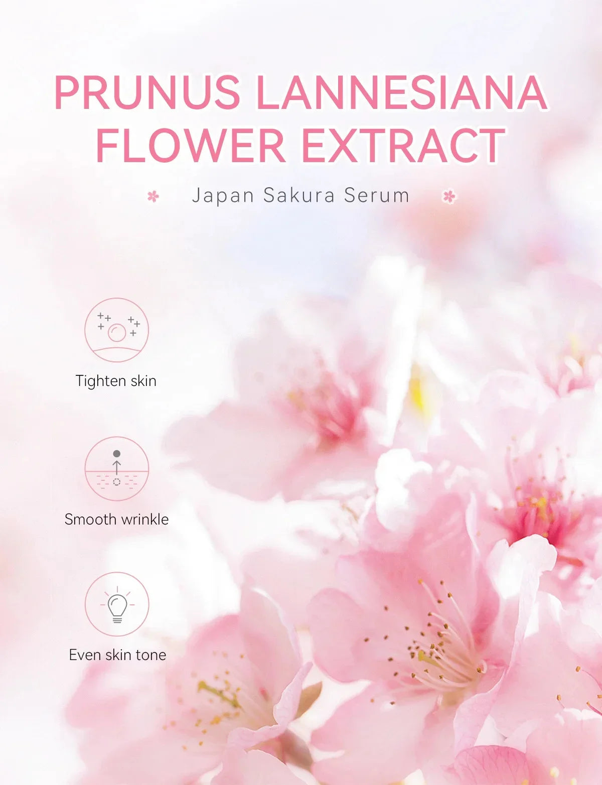 Sakura Whitening Face Serum Fade Fine Lines Anti Aging Tighten Pores Improve Melanin Pigment Dull Moisturizer Brighten Skin Care