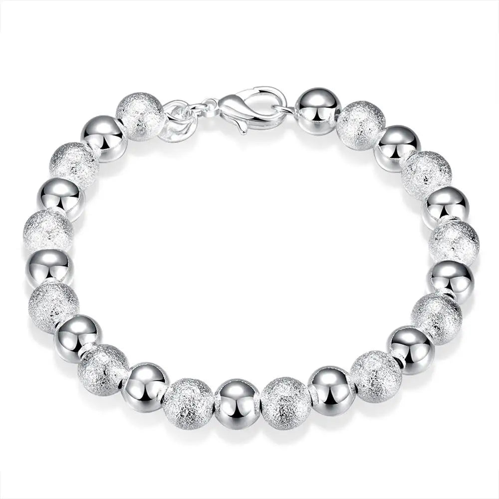 New High quality 925 Sterling Silver 4MM Women Men chain Male Twisted Rope Bracelets Fashion Silver Jewelry H084
