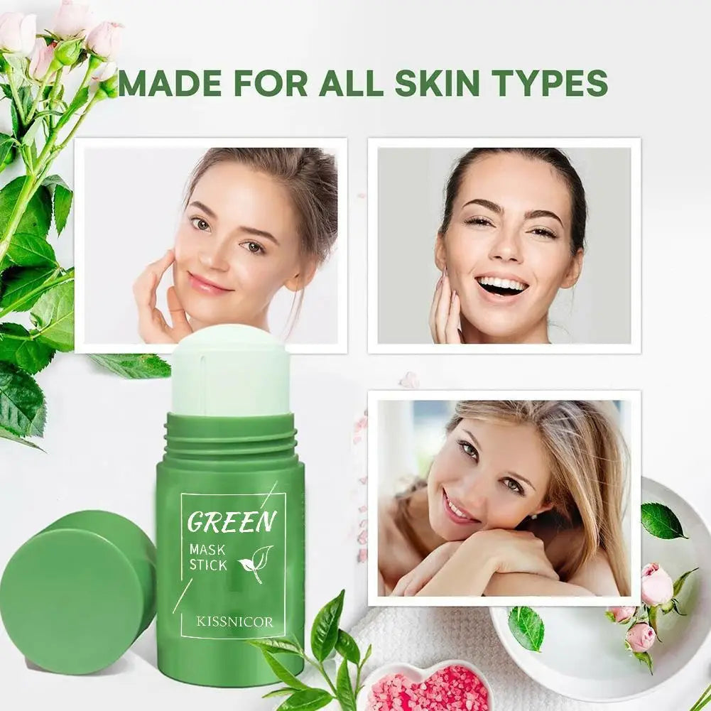 Face Clean Mask Green Tea Cleansing Stick Mask Shrink Pores Deep Blackhead Remover Facial Cleansing Moisturizing Mask Skin Care