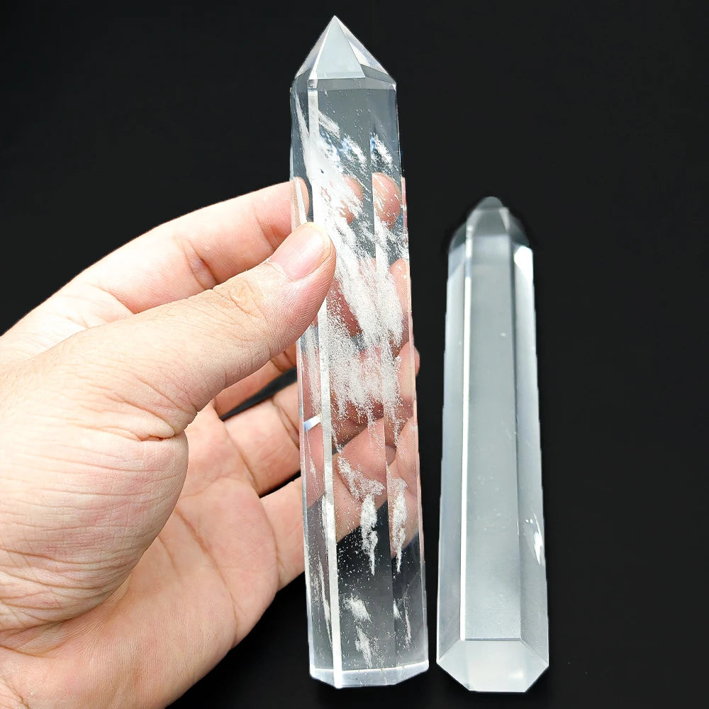 15cm Natural Amethyst Single Pointed Hexagonal Prism Crystal Wand Big Size Lapis Lazuili Tower Home Decoration Labradorite Craft