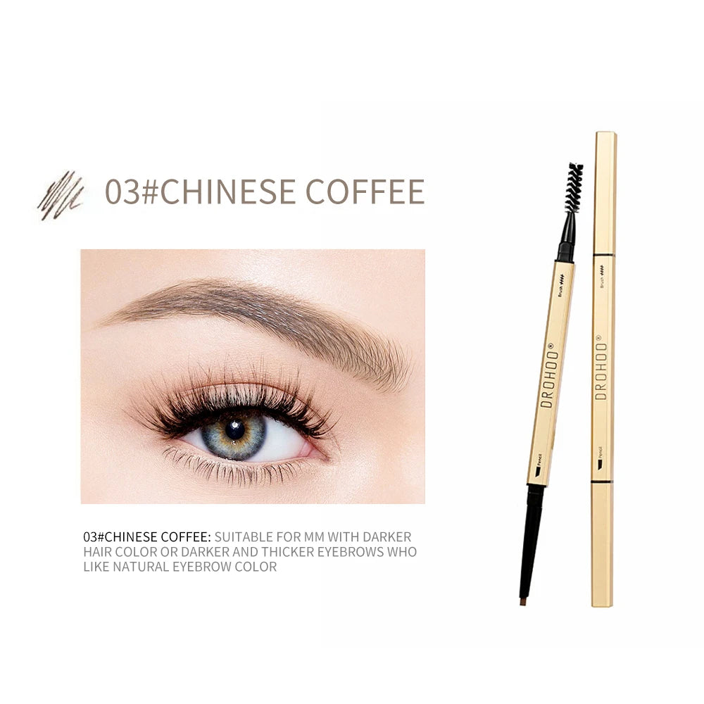 Makeup for Women Waterproof Eyebrow Enhancer Pen with Double Head Pencil and Brush Long Lasting Eye Brow Cosmetics Easy to Wear Brown