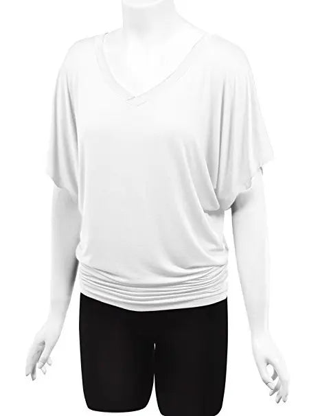 Women V Neck Short Sleeve Pleated Loose T-shirts Summer Lady Batwing Sleeve Oversized S-5XL Tee Shirt Tops OUYMFZ-A1375