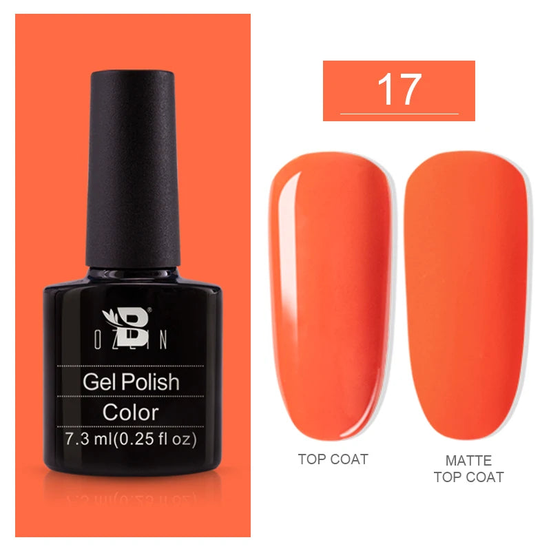 AWStorG15ml 2 IN 1 Crystal Top Coat Transparent Soak Off UV LED Nails Art Manicure Gel Nail Polish Varnishes Primer Function Gel 7.3ml color gel 17