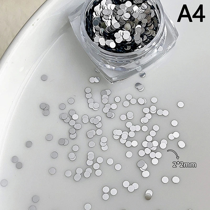 Holographic Laser Star Love Sequins Nail Glitter Gold Silver Sequin Mix Size Paillette DIY Design Nail Art Decorations Tool A4