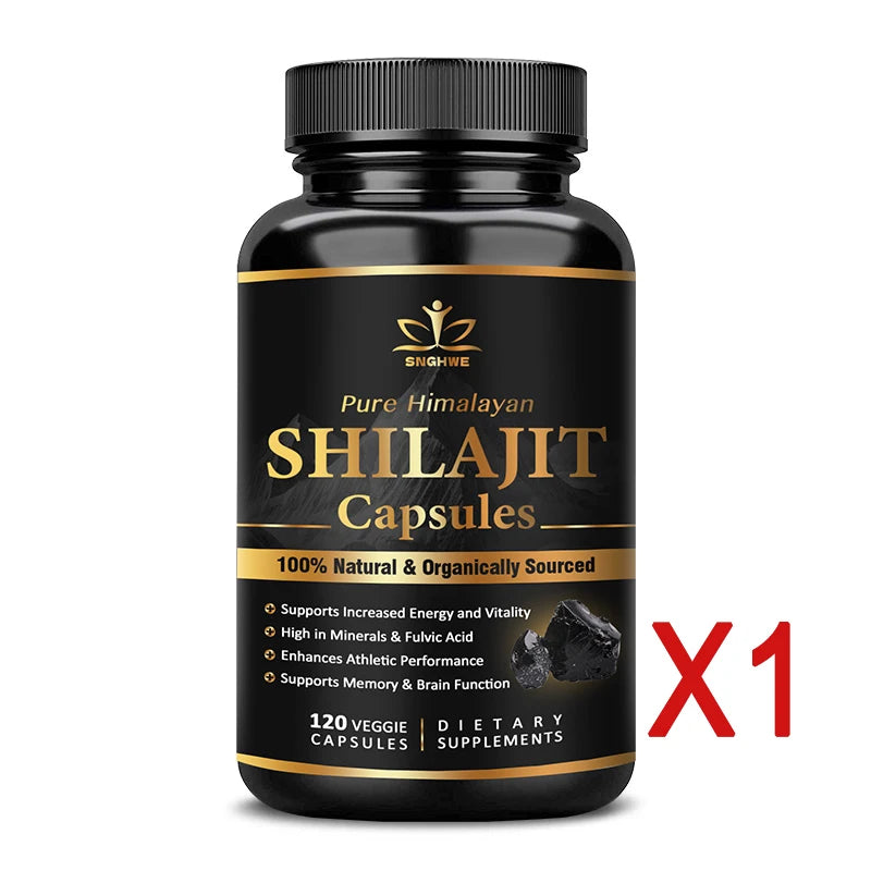 Himalaya Shilajit Capsule Original High in Trace Minerals& Fulvic Acid for Energy,Muscle Strength&Immunity, Endurance for Adult 120 Pills