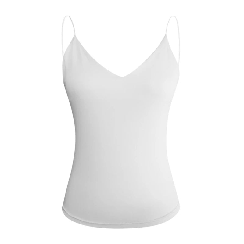 Satin Women Thin Wild Solid Camis Vest Women Tank Tops Female 2022 Summer Sexy Strap Basic Tops Slim Sleeveless Camisole white