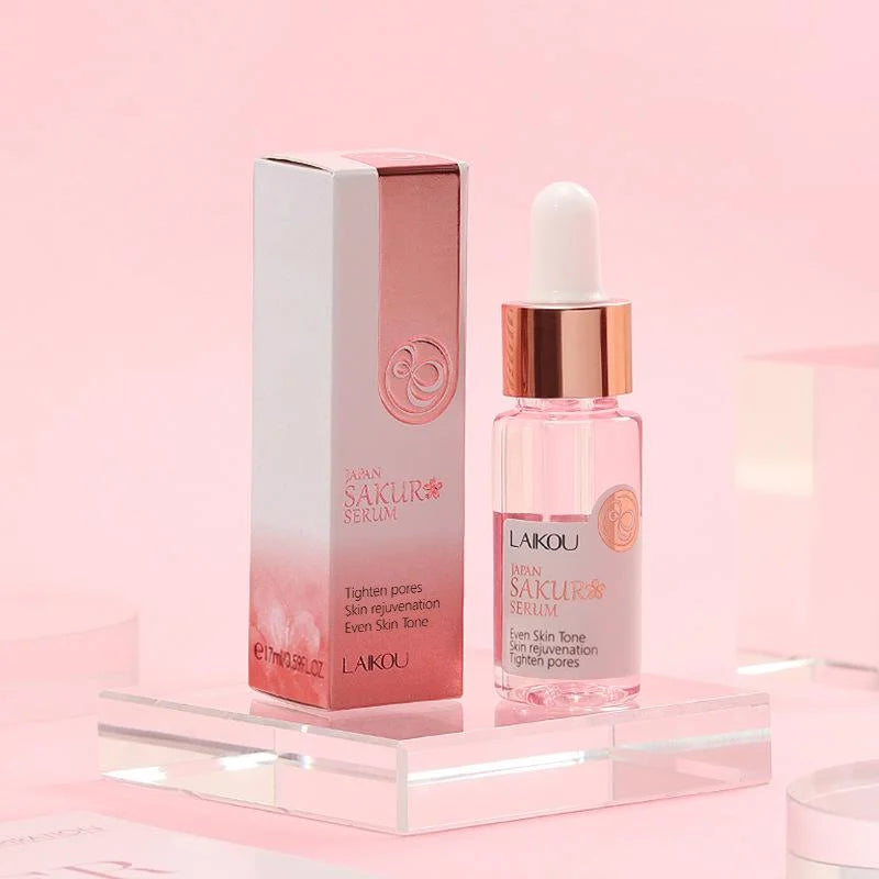 Sakura Whitening Face Serum Fade Fine Lines Anti Aging Tighten Pores Improve Melanin Pigment Dull Moisturizer Brighten Skin Care 17ml Sakura Extract