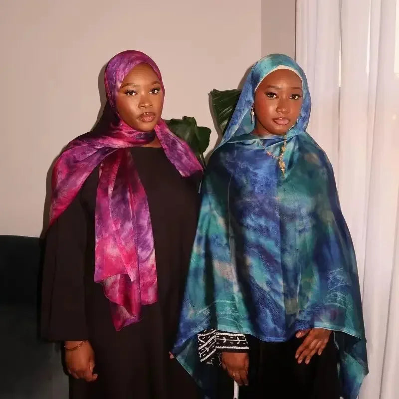 180×85cm Water Print Shawl Hijab Scarves Muslim Ethnic Woman Chiffon Silk Bandanas Printed Hijabs 2025