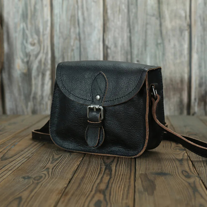 Vintage Shoulder Bag Women Genuine Cowhide Leather Wallets Purse Retro Pouch Simple Style Solid Small Bags