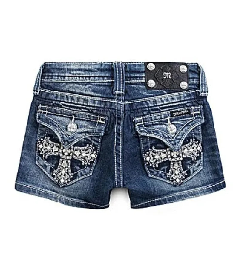 Y2k Shorts Women Harajuku Oversized Pattern Ironing Retro Goth Women Clothing Jean Shorts High Waist Hip Sexy Girl Biker Shorts