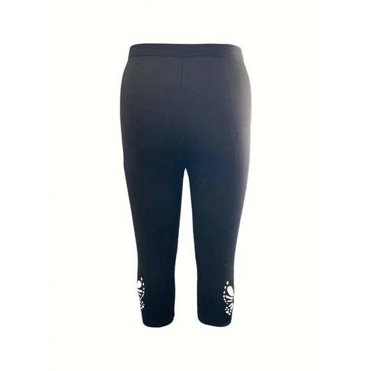 Plus Size Fashion Women's Solid Color Tight Ladies Casual Comfort Leggings Women's Tight Pants Seven-point Leggings