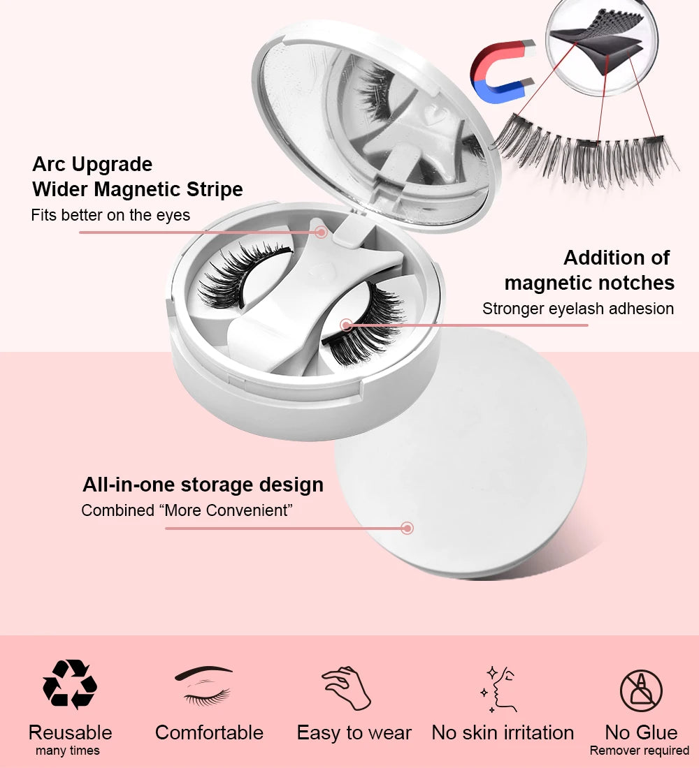 Yiernuo Magnetic false eyelashes integrated box new glue-free false eyelashes kit
