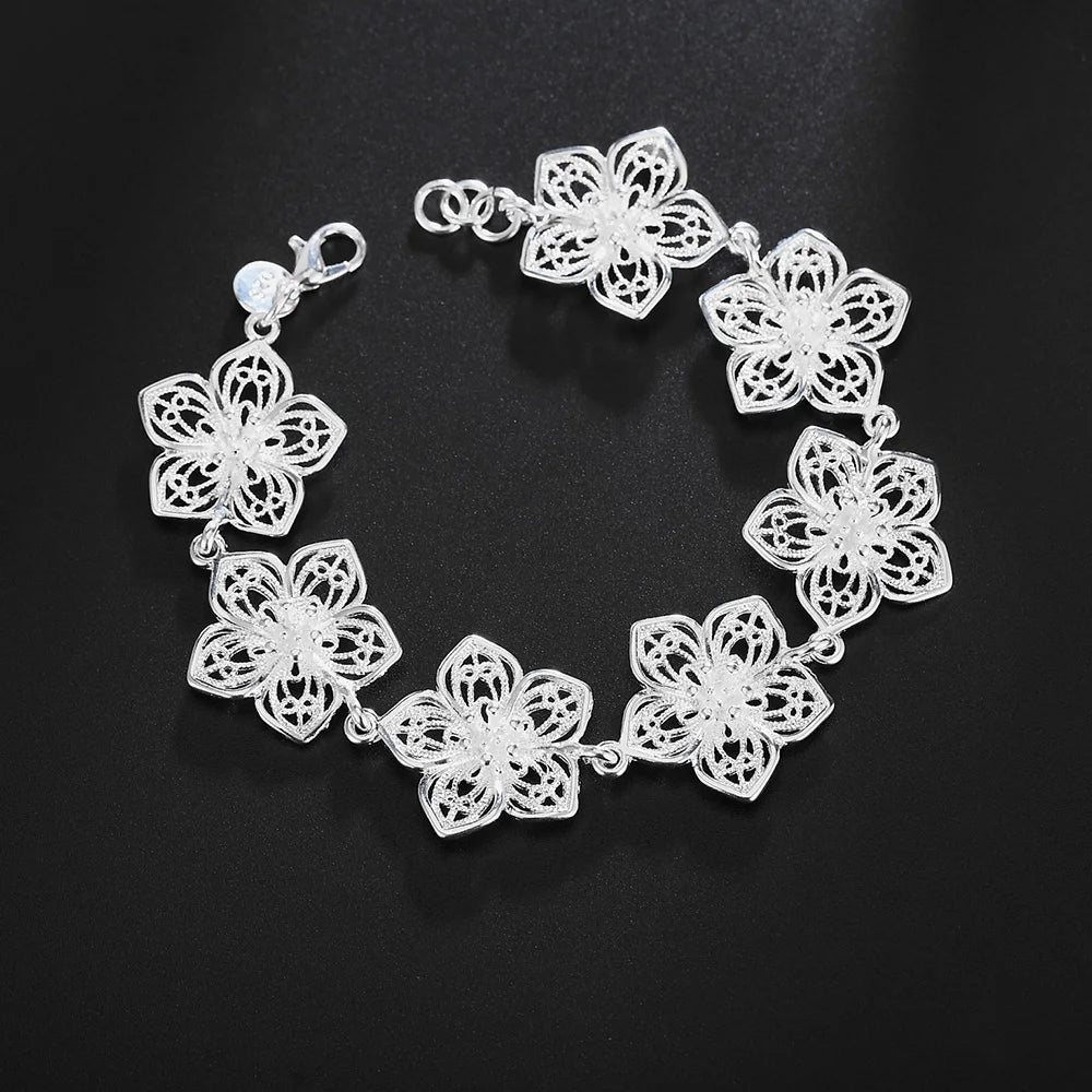 New High quality 925 Sterling Silver 4MM Women Men chain Male Twisted Rope Bracelets Fashion Silver Jewelry H317