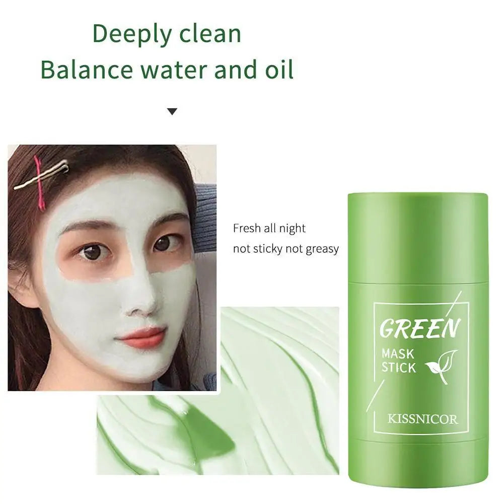 Face Clean Mask Green Tea Cleansing Stick Mask Shrink Pores Deep Blackhead Remover Facial Cleansing Moisturizing Mask Skin Care