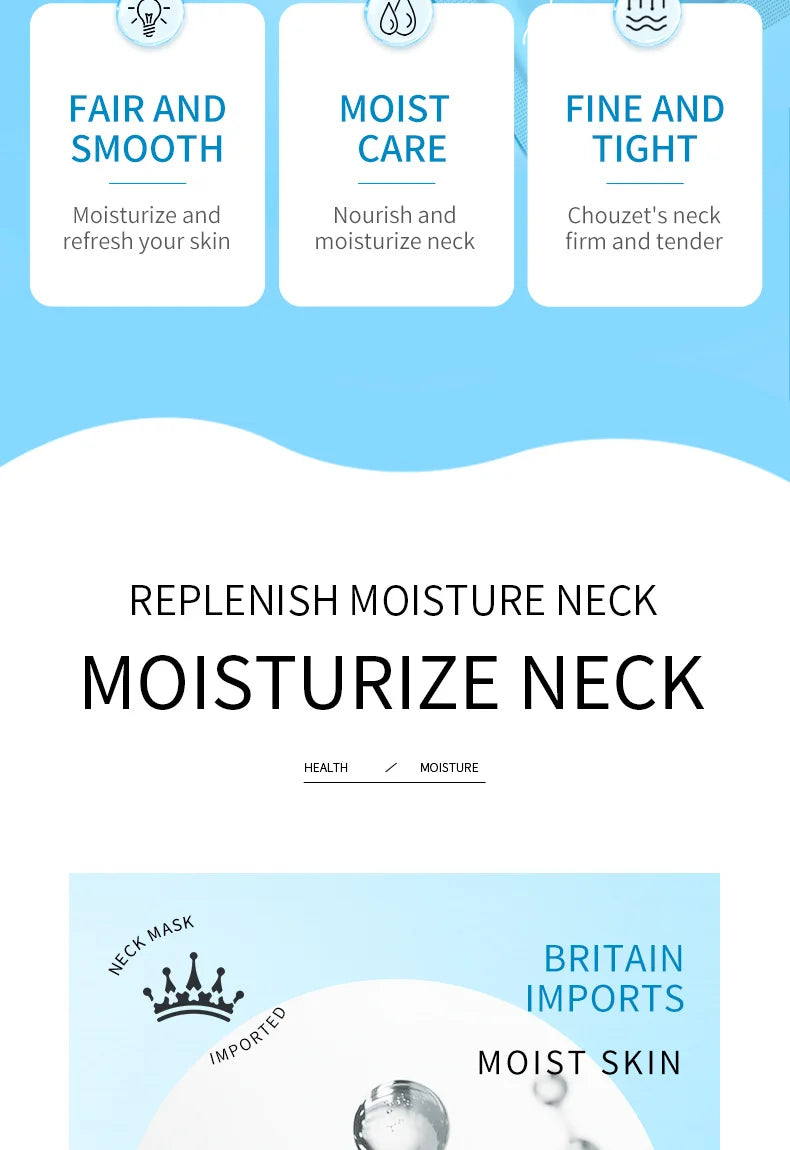 10PCS Collagen Anti Wrinkle Neck Mask Anti Aging Fade Fine Lines Firm Skin Moisturizing Brighten Rejuvenating SkinCare Cosmetics