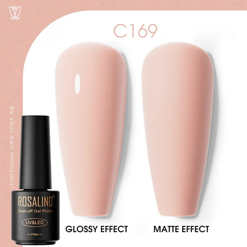 ROSALIND Hot-sale Bottle Gel Nail Polish Vernis Semi Permanent Primer Top Coat Bright Classic For Nail Art Design LED/UV Lamp C169