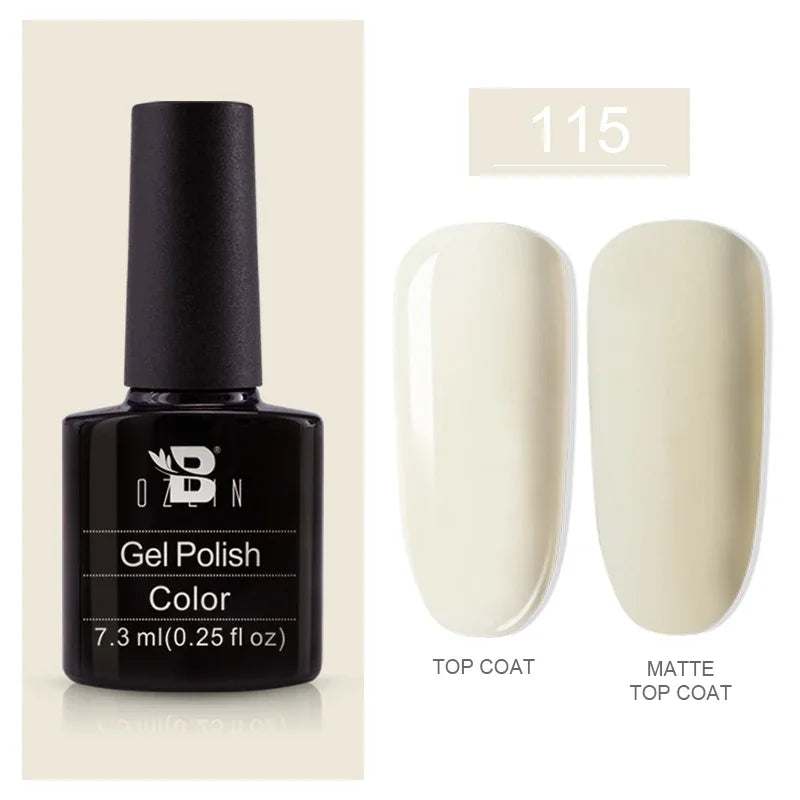 AWStorG15ml 2 IN 1 Crystal Top Coat Transparent Soak Off UV LED Nails Art Manicure Gel Nail Polish Varnishes Primer Function Gel 7.3ml color gel 115
